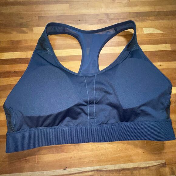 Reebok Lux Vector Medium Impact Racerback Bra Navy 2X - Picture 6 of 9